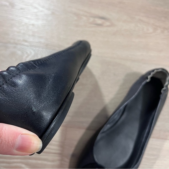Tory Burch Black Leather Minnie Ballet Flats 8 - Picture 13 of 13